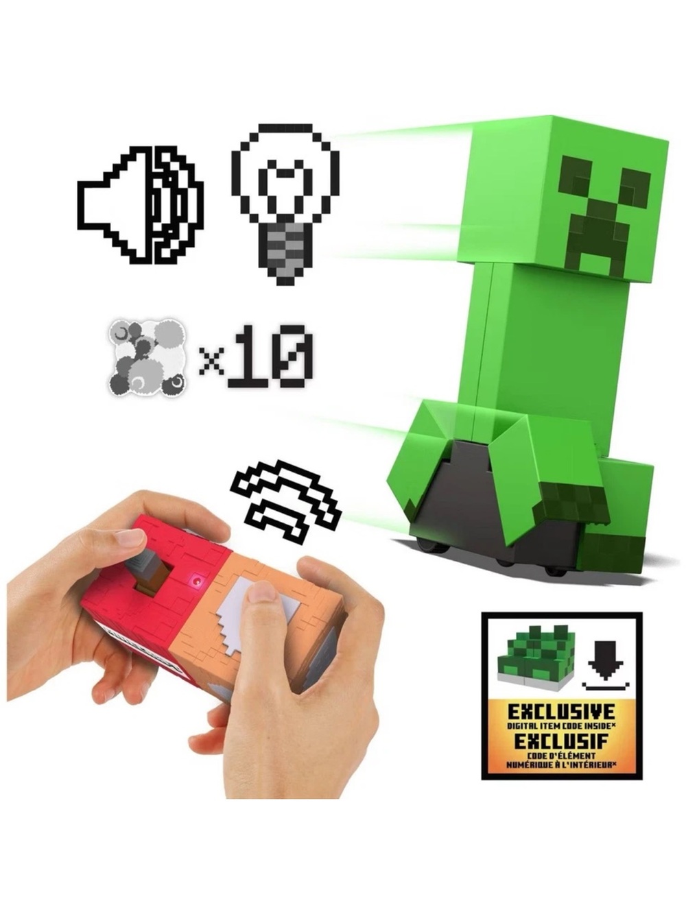 Minecraft Exploding RC Creeper Toy with Remote Control & Digital Item Code NEW - Picture 2 of 8